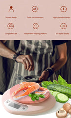 Balance de Cuisine Digitale Rose Pâle Ovale