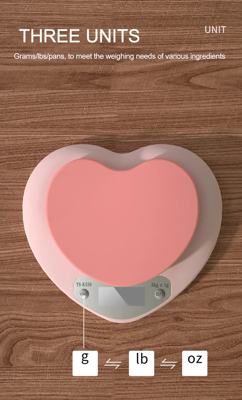 Balance de Cuisine Digitale Rose Pâle Ovale