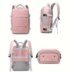 Sac à Dos Rose Pâle et Gris Fonctionnel
