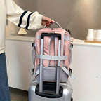 Sac à Dos Rose Pâle et Gris Fonctionnel