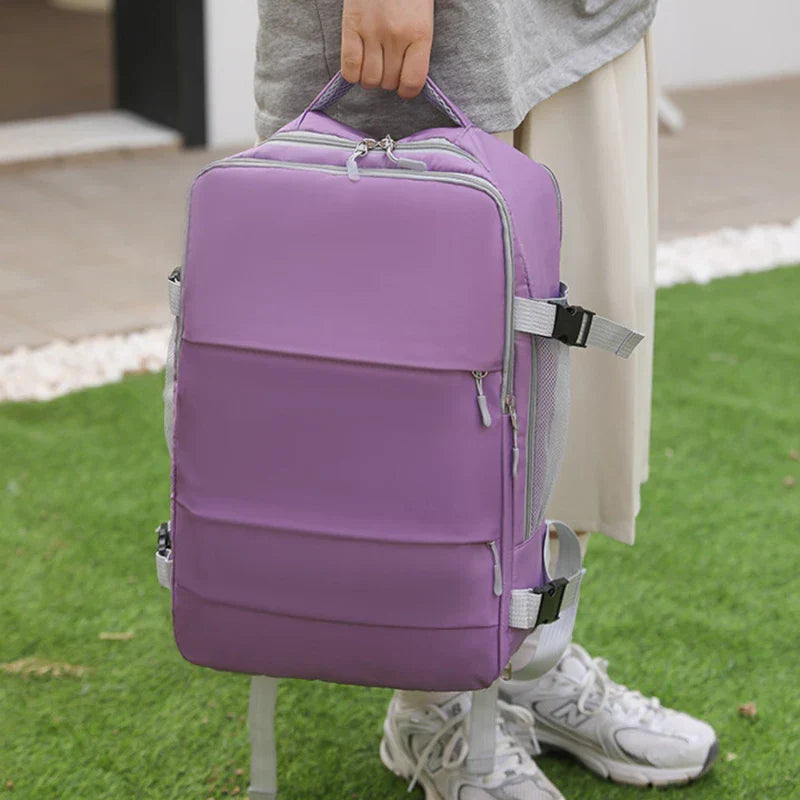 Sac à Dos Rose Pâle et Gris Fonctionnel