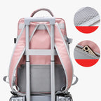 Sac à Dos Rose Pâle et Gris Fonctionnel