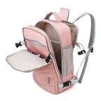 Sac à Dos Rose Pâle et Gris Fonctionnel