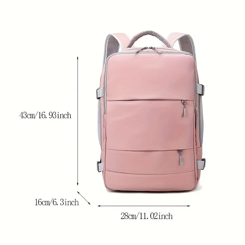 Sac à Dos Rose Pâle et Gris Fonctionnel