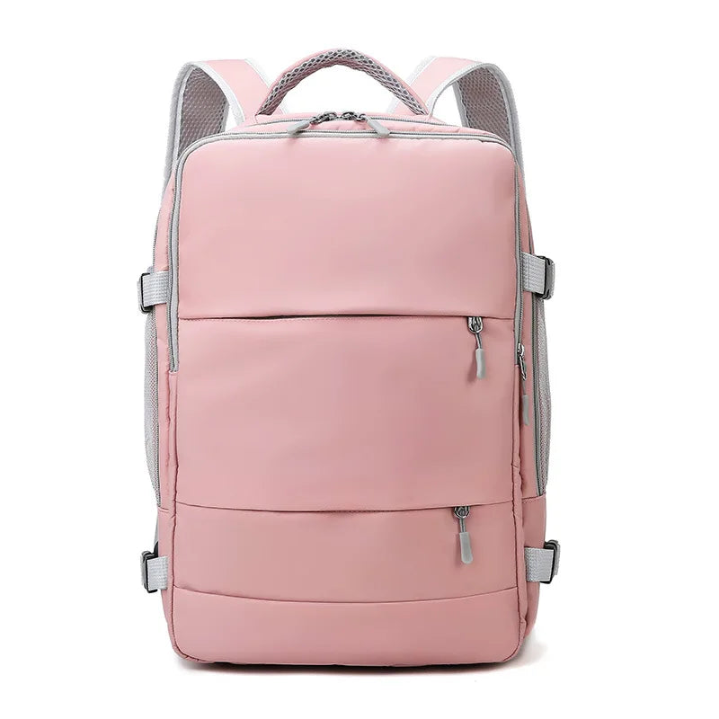Sac à dos de voyage rose étanche pour femme, anti-vol, USB - Câlin Kawaii