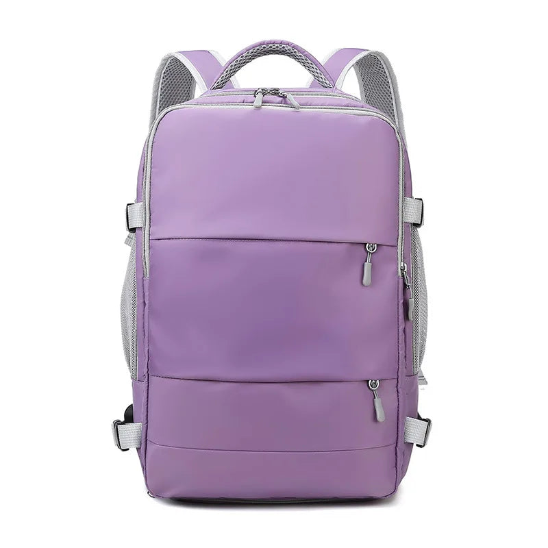 Sac à dos de voyage rose étanche pour femme, anti-vol, USB - Câlin Kawaii
