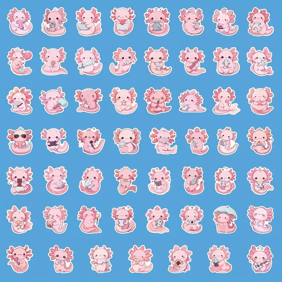 Lot de 2 Planches Stickers Axolotl
