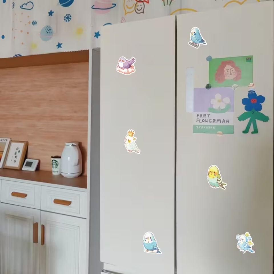 Lot de 2 Planches de Stickers Perruches et Perroquets