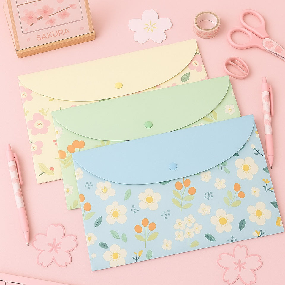Pochette en Plastique à Motif Floral