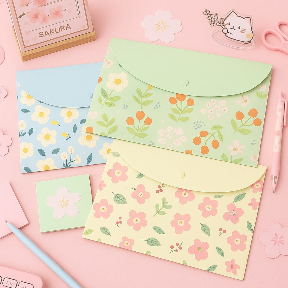 Pochette en Plastique à Motif Floral