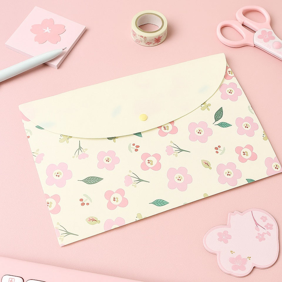Pochette en Plastique à Motif Floral