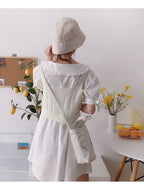 Mini Sac à Bandoulière en Toile Écru Imprimé Agneau