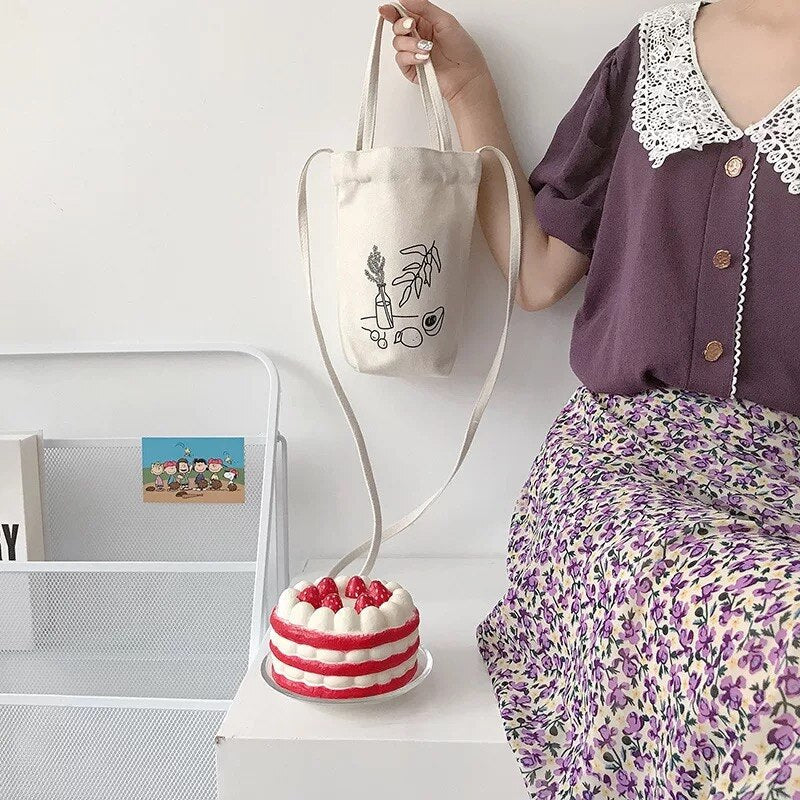 Sac porte-bouteille portable pour bubble tea à emporter - Câlin Kawaii