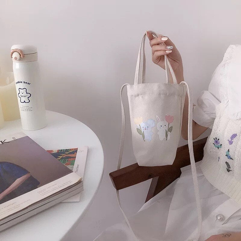 Sac porte-bouteille portable pour bubble tea à emporter - Câlin Kawaii