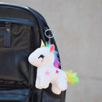 Porte-Clés Peluche Licorne Pastel et Arc-en-Ciel