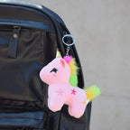 Porte-Clés Peluche Licorne Pastel et Arc-en-Ciel