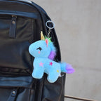 Porte-Clés Peluche Licorne Pastel et Arc-en-Ciel