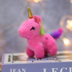 Porte-Clés Peluche Licorne Pastel et Arc-en-Ciel