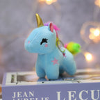 Porte-Clés Peluche Licorne Pastel et Arc-en-Ciel