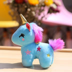 Porte-Clés Peluche Licorne Pastel et Arc-en-Ciel