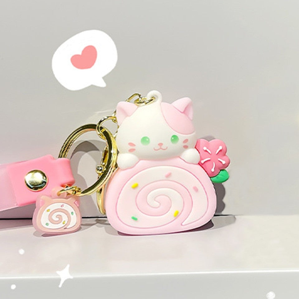 Porte-clés Chat Gâteau Mignon