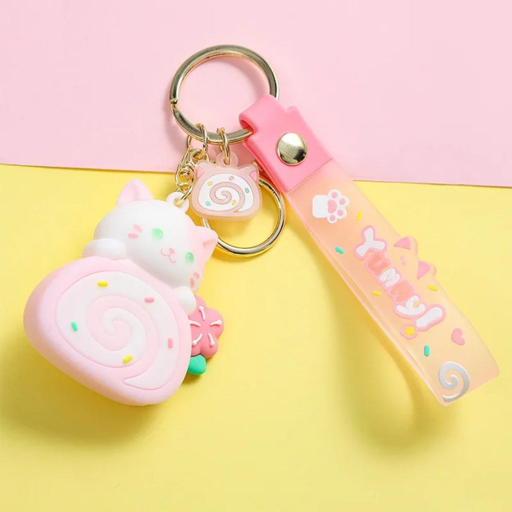 Porte-clés Chat Gâteau Mignon