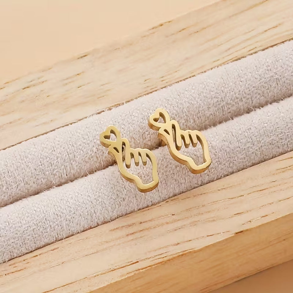 Boucles d'Oreilles en Forme de Cœur