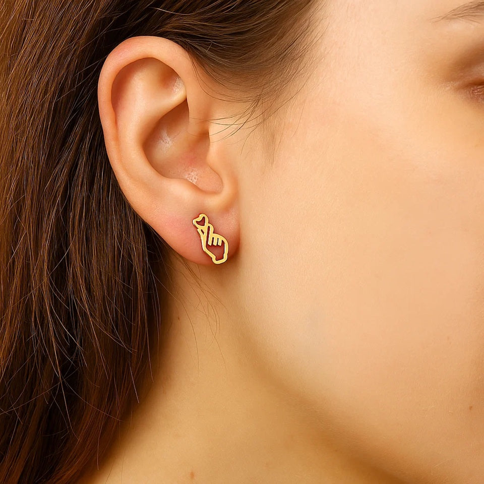 Boucles d'Oreilles en Forme de Cœur