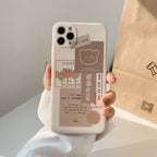Coque de Téléphone Beige Esthétique Ours Collage