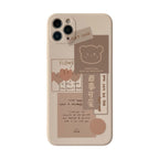Coque de Téléphone Beige Esthétique Ours Collage