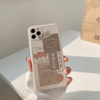 Coque de Téléphone Beige Esthétique Ours Collage