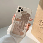 Coque de Téléphone Beige Esthétique Ours Collage