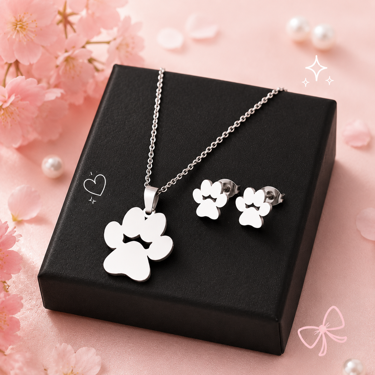 Parure de Bijoux en Patte de Chat