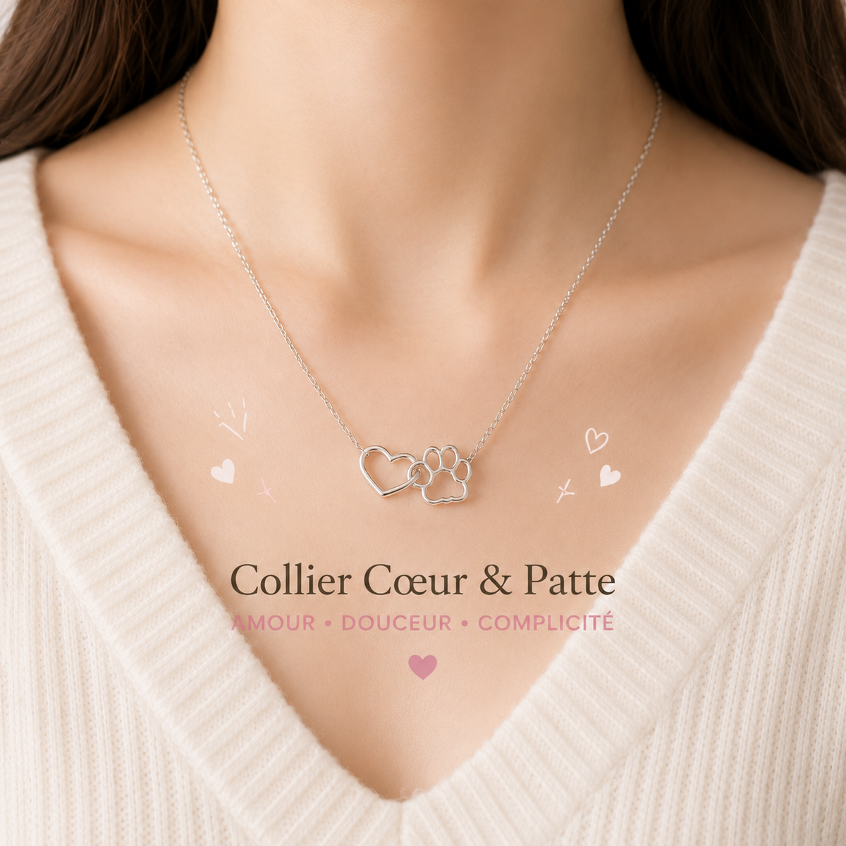 Collier en Cœur et Patte