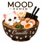 Sticker prénom personnalisé Mood  Ramen 8 cm