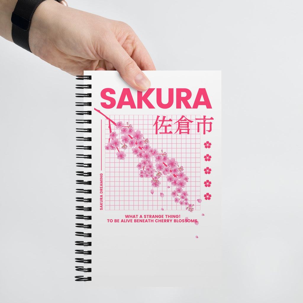 Carnet Esthétique Sakura à Grille Rose Vif