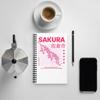 Carnet Esthétique Sakura à Grille Rose Vif
