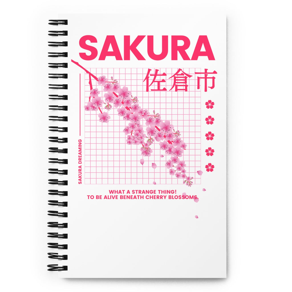 Carnet Esthétique Sakura à Grille Rose Vif