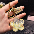 Porte-clés Sakura fleur de cerisier à sable mouvant liquide - Câlin Kawaii