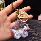 Porte-clés Fleur de Cerisier Rose à Paillettes Scintillantes