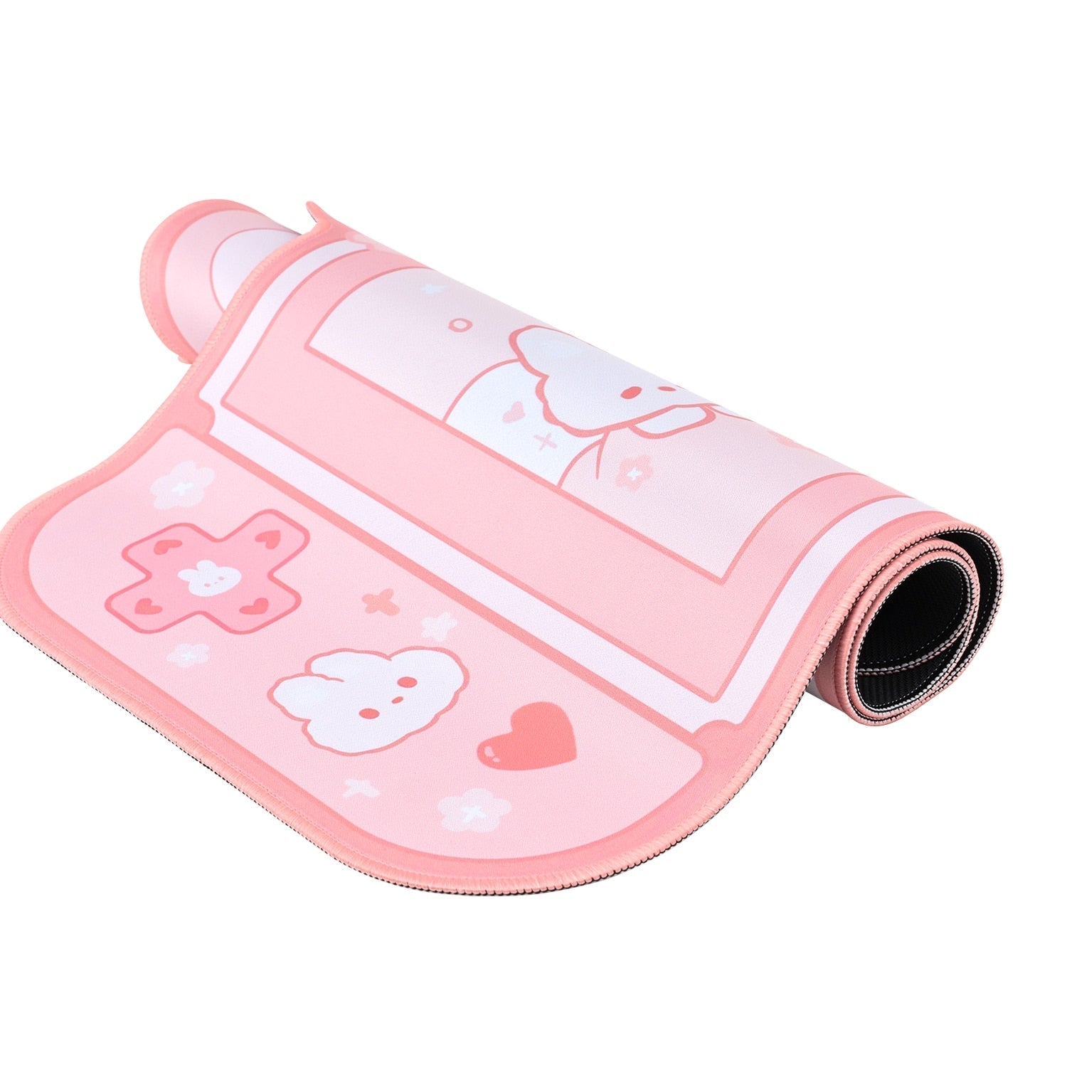 Tapis de Souris Rose Pâle Design Console Lapins Mignons