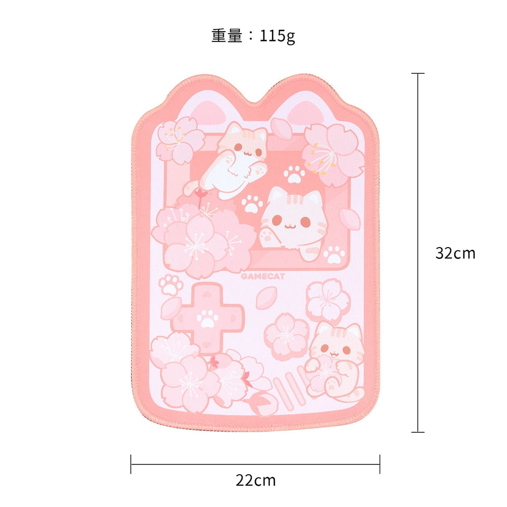 Tapis de souris de bureau Chat Sakura - Câlin Kawaii