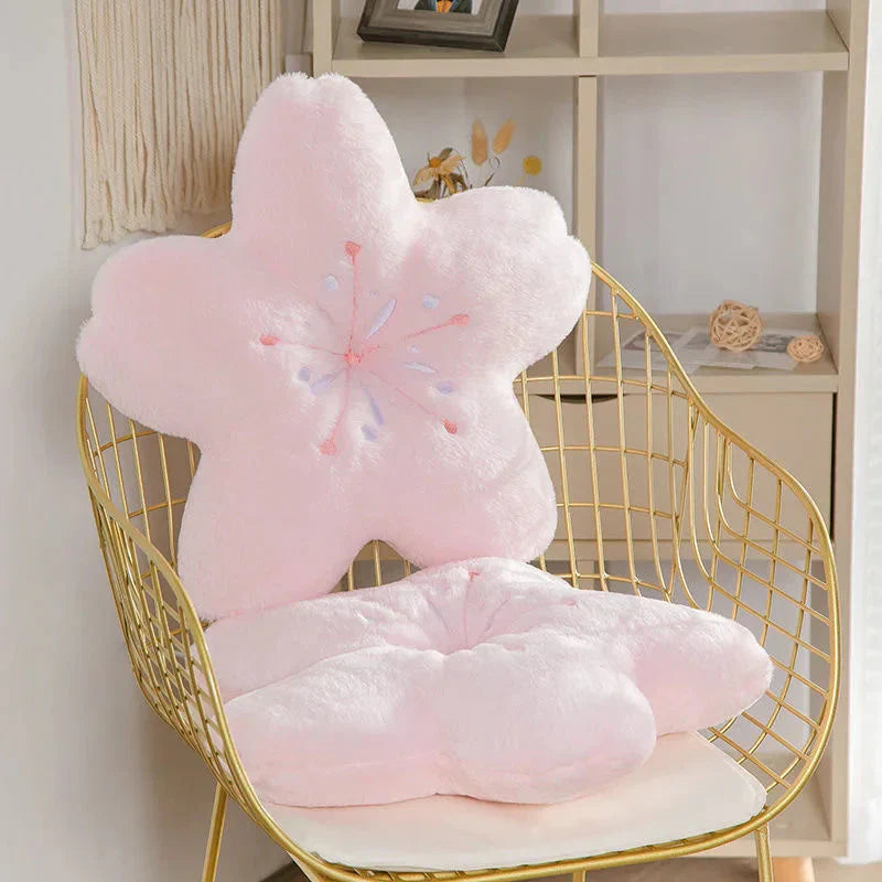 Coussin en Peluche Sakura Rose Pâle