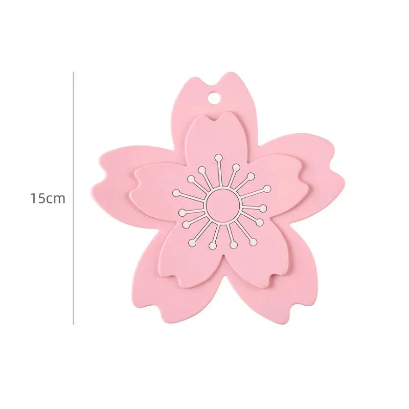 Dessous de plat en silicone fleur de sakura pour plats chauds - Câlin Kawaii