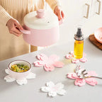 Dessous de Plat en Silicone Rose Fleur de Cerisier