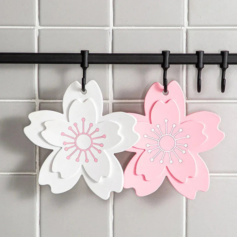 Dessous de Plat en Silicone Rose Fleur de Cerisier