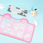 Tapis de Souris Kawaii Rose Console Lapins Sakura