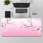 Tapis de Bureau Mont Fuji, Cerisiers Roses et Soleil