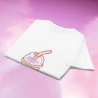 T-Shirt Blanc à Motif Thé Floral Rose Kawaii