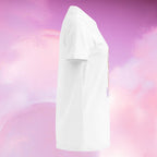 T-Shirt Blanc à Motif Thé Floral Rose Kawaii